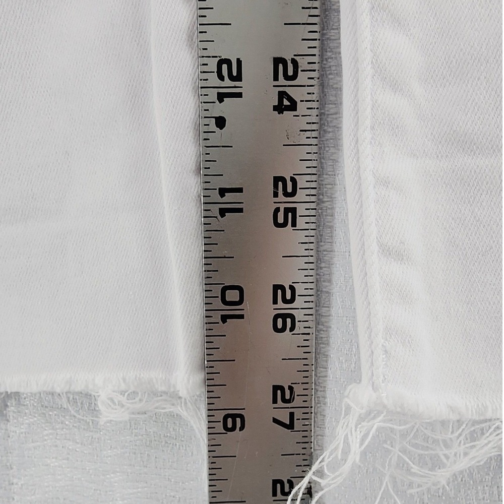 KUT from the Kloth 12 White Cropped Flare Jeans Raw Hem Boho Coastal Summer - Picture 6 of 12
